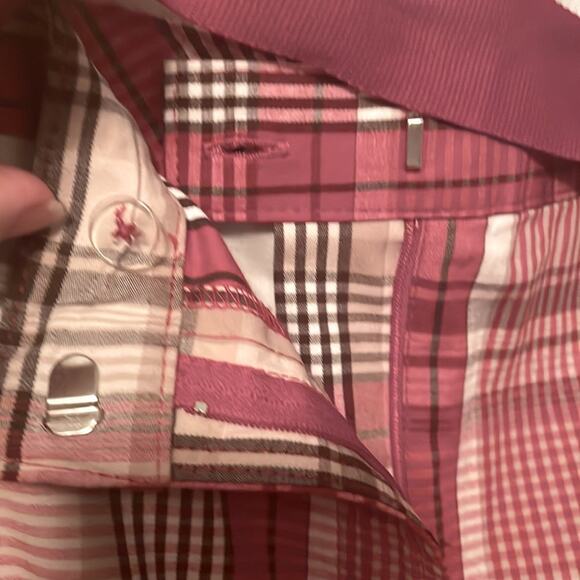Women’s shorts by Kim Rogers size 16, NWT Red White, Taupe, Brown Plaid - Picture 4 of 11